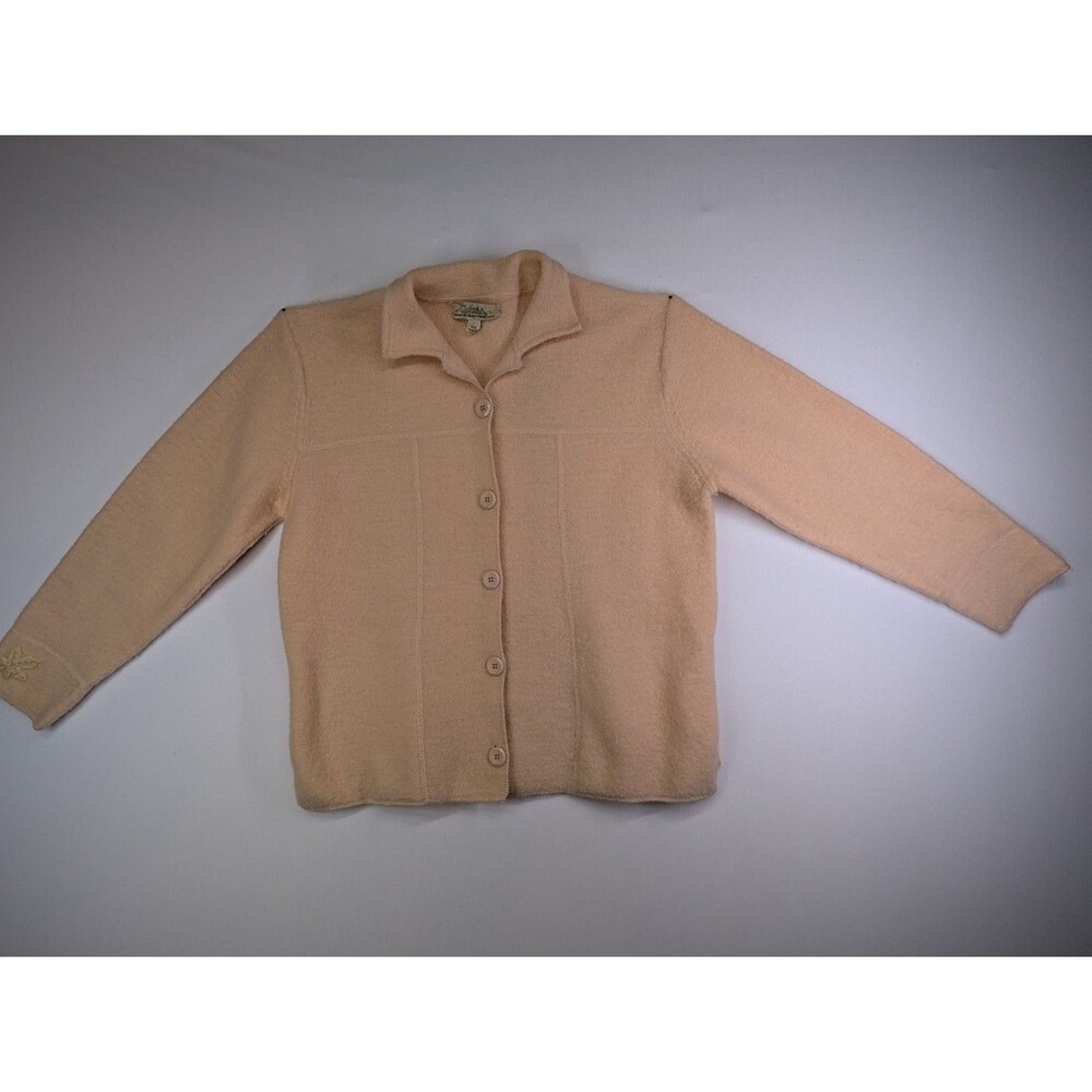 Cabela’s Wool Cashmere Blend Cardigan Jacket L  Button Front Embroidered Pockets